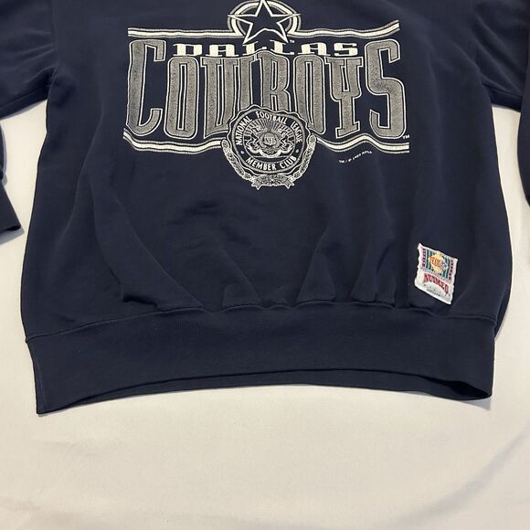 Vintage Nutmeg Dallas Cowboys Sweatshirt Navy VTG Football NFL Large Made In USA - Picture 4 of 13